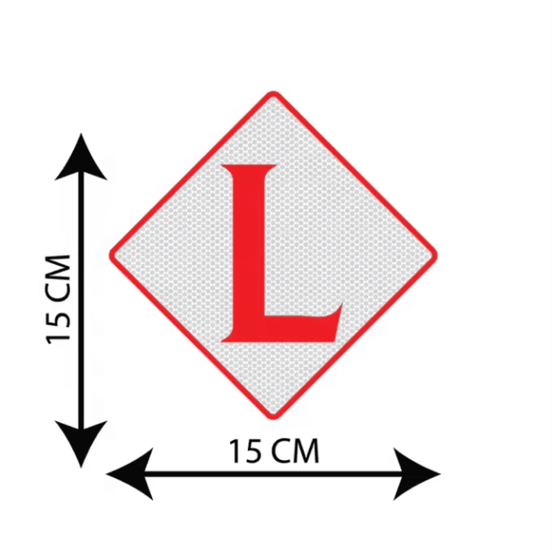 Red L Shape Board Learning Driver Reflective Car Sticker 5 Red L Shape Board Learning Driver Reflective Car Sticker 5